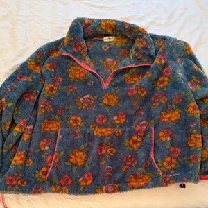 NATURAL LIFE Blue Floral Fleece Sweatshirt